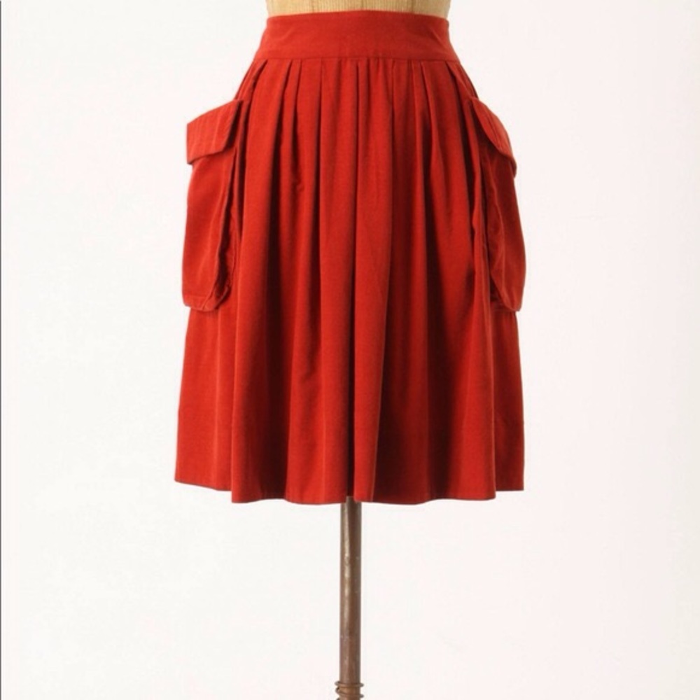 Anthropologie Maeve Effortless Burnt Orange skirt